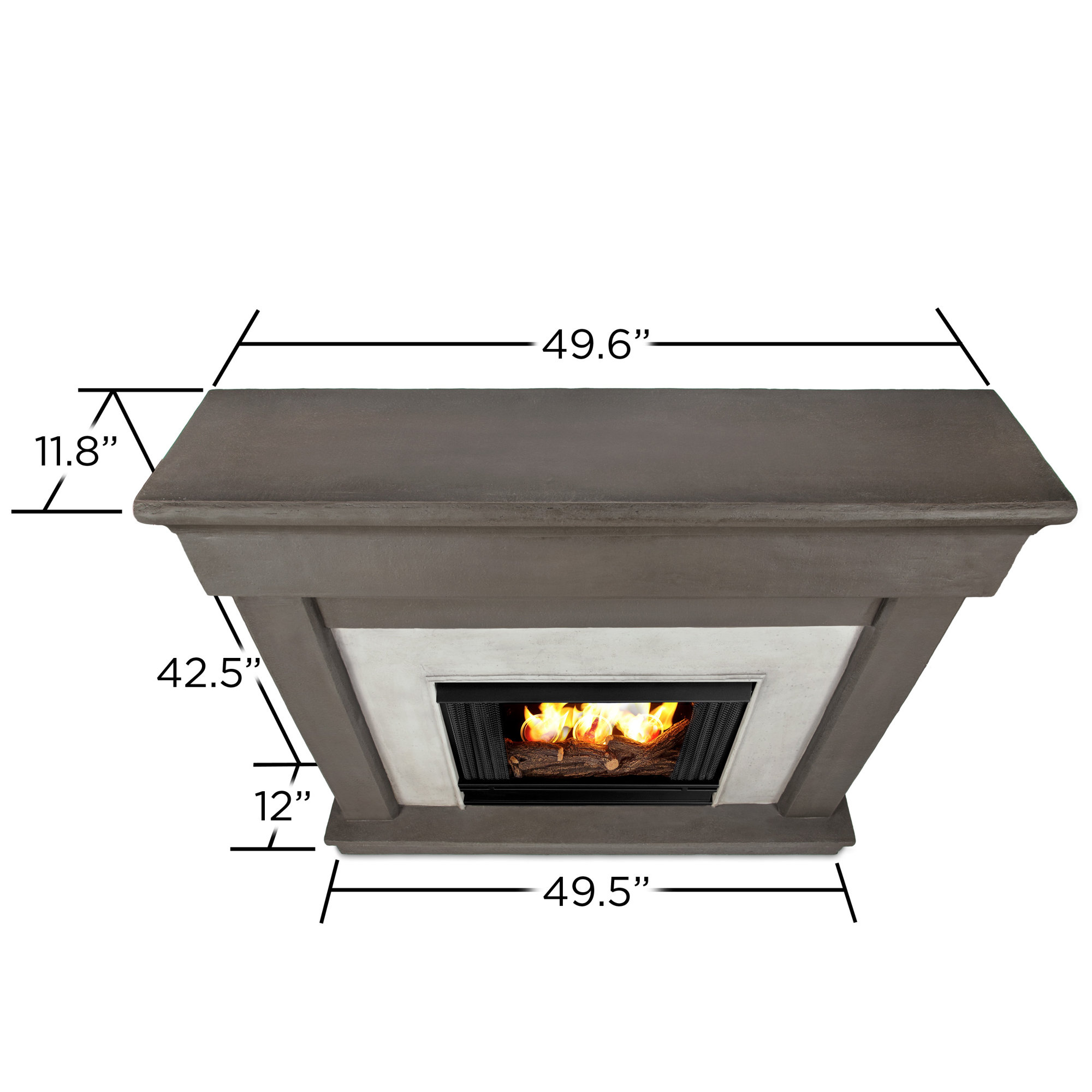 Real Flame Cast Mantel Cascade Wall Mount Gel Fuel Fireplace & Reviews